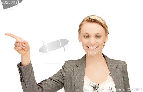 Image of businesswoman pointing her finger