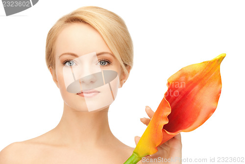 Image of beautiful woman with calla flower