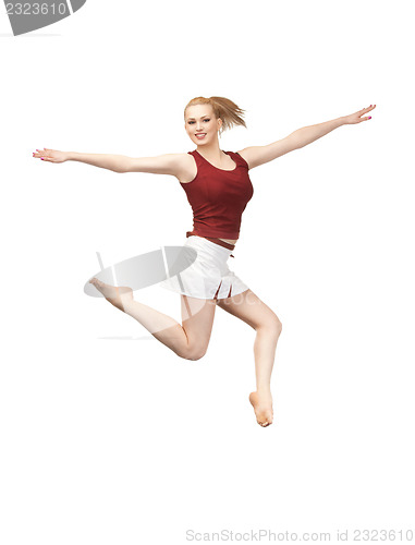 Image of jumping sporty girl