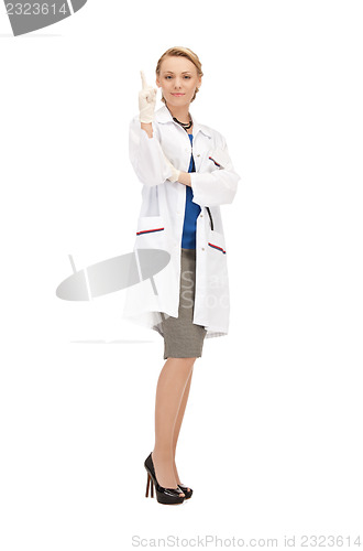 Image of attractive female doctor with stethoscope