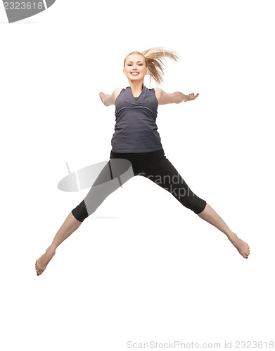 Image of jumping sporty girl