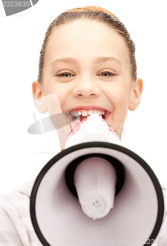 Image of teenage girl with megaphone