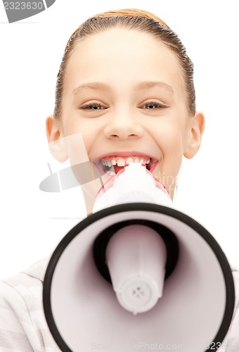 Image of teenage girl with megaphone