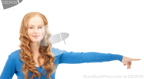 Image of businesswoman pointing her finger