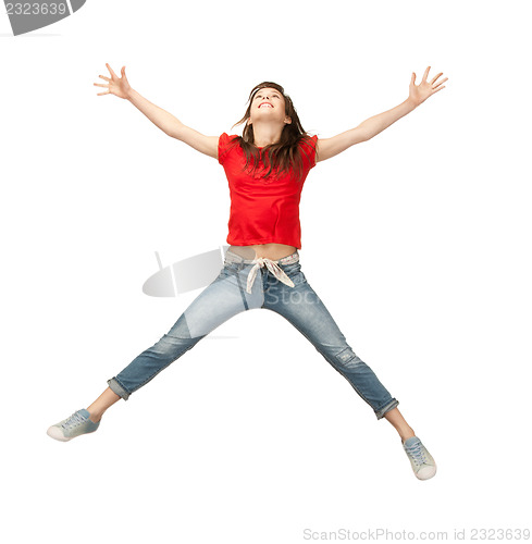 Image of jumping teenage girl