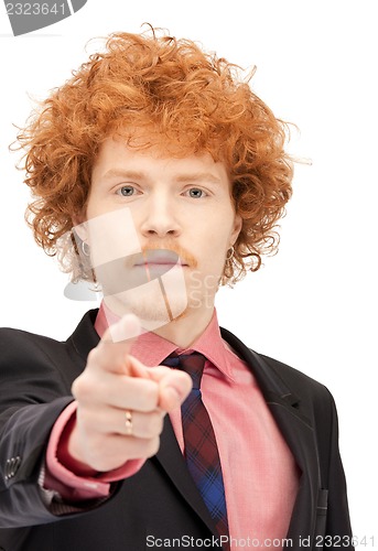 Image of businessman pointing his finger