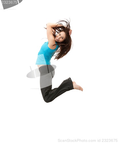Image of jumping sporty girl