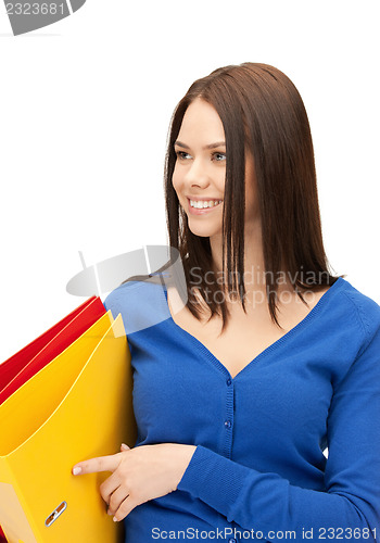 Image of woman with folders