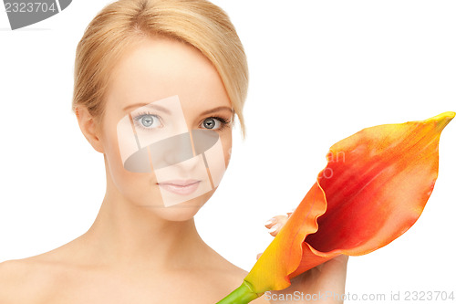 Image of beautiful woman with calla flower