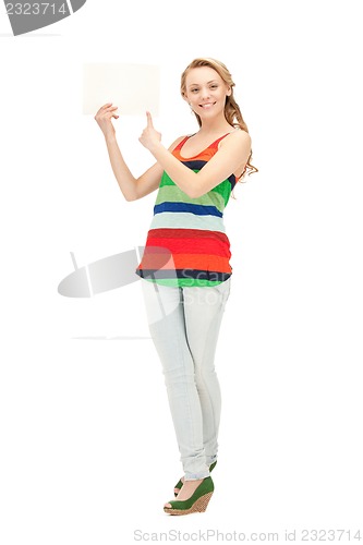 Image of teenage girl with blank board