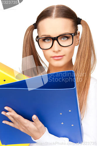 Image of woman with folders