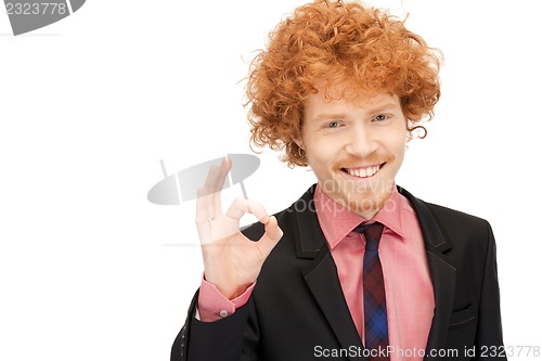 Image of handsome man showing ok sign