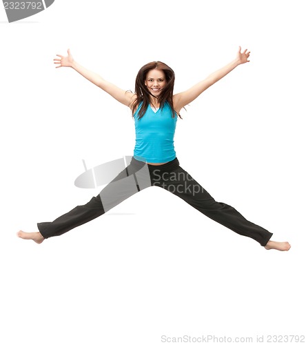 Image of jumping sporty girl