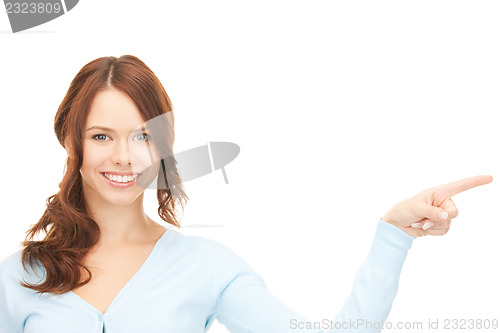 Image of businesswoman pointing her finger