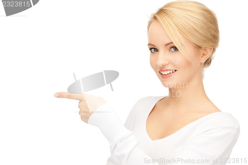 Image of  businesswoman pointing her finger