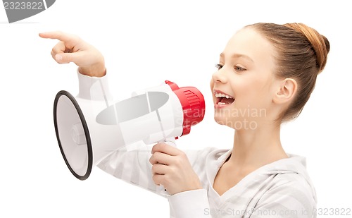 Image of teenage girl with megaphone