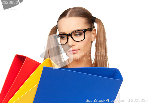 Image of woman with folders