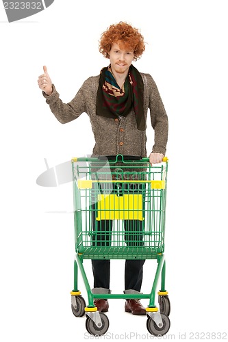 Image of man with shopping cart