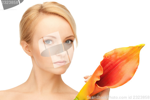 Image of beautiful woman with calla flower