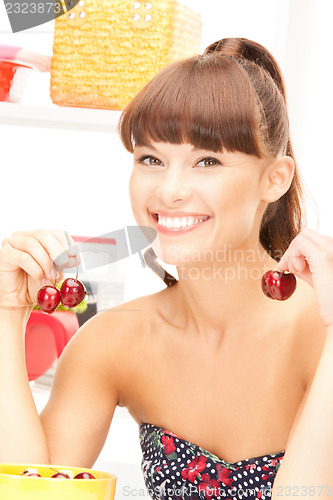 Image of beautiful woman in the kitchen