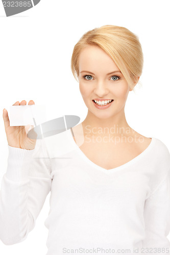 Image of woman with business card