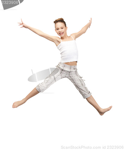 Image of jumping teenage girl