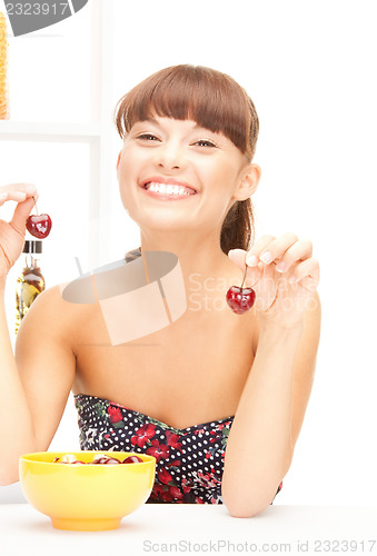 Image of beautiful woman in the kitchen