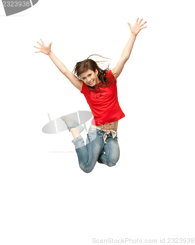 Image of jumping teenage girl