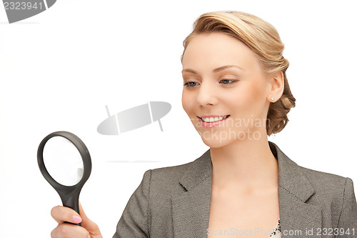 Image of woman with magnifying glass