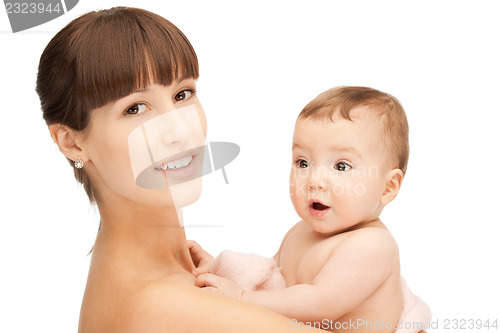 Image of happy mother with adorable baby