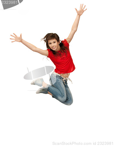 Image of jumping teenage girl