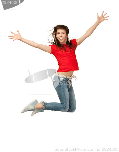 Image of jumping teenage girl