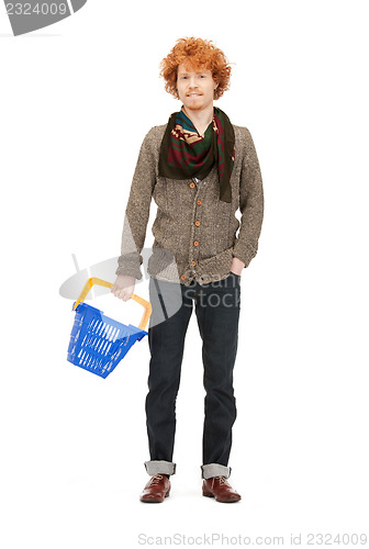 Image of man with shopping cart