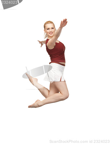 Image of jumping sporty girl