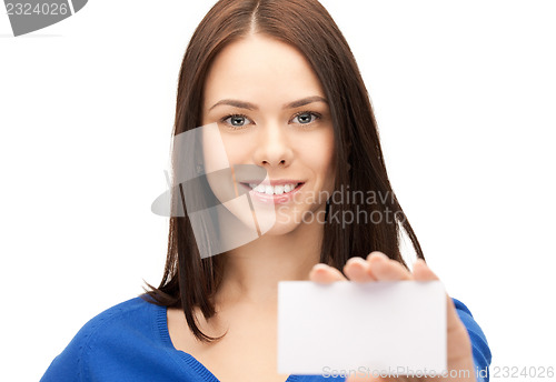 Image of woman with business card