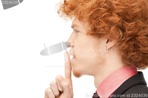 Image of finger on lips