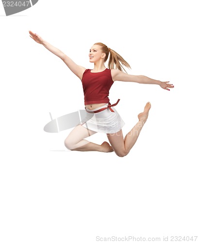 Image of jumping sporty girl