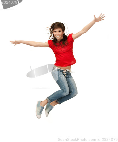 Image of jumping teenage girl