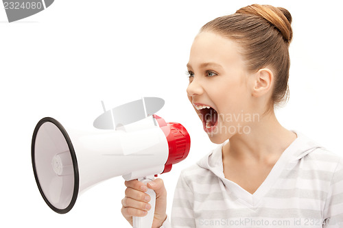 Image of teenage girl with megaphone