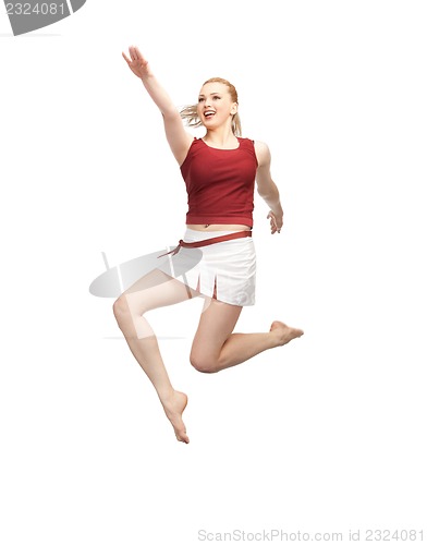Image of jumping sporty girl