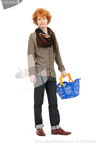 Image of man with shopping cart