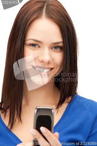 Image of businesswoman with cell phone