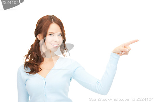Image of businesswoman pointing her finger
