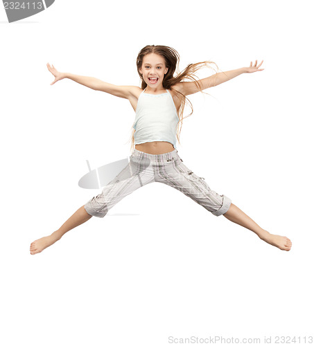 Image of jumping teenage girl