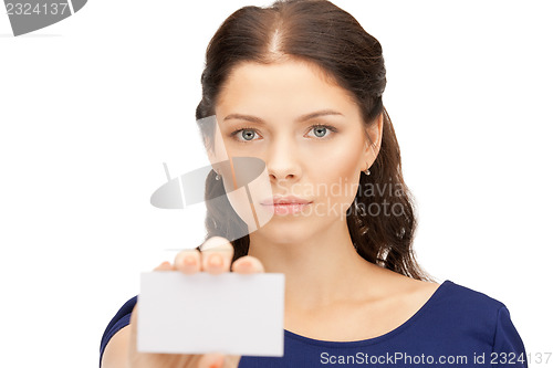 Image of woman with business card