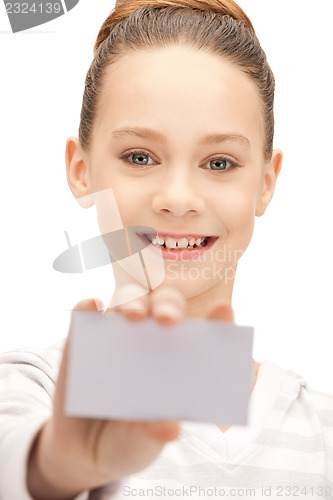 Image of teenage girl with business card