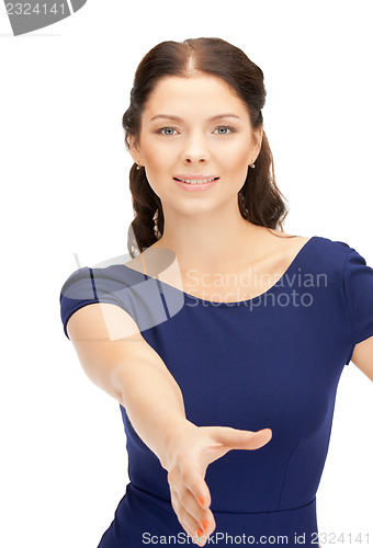 Image of woman with an open hand ready for handshake