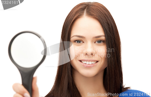 Image of woman with magnifying glass