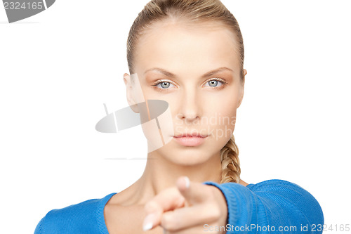 Image of businesswoman pointing her finger