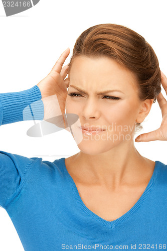 Image of woman with hands on ears